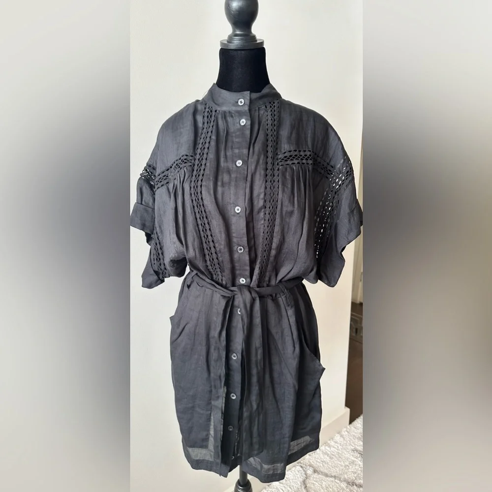 Frame Linen Eyelet Mini Dress NWOT - Picture 7 of 9